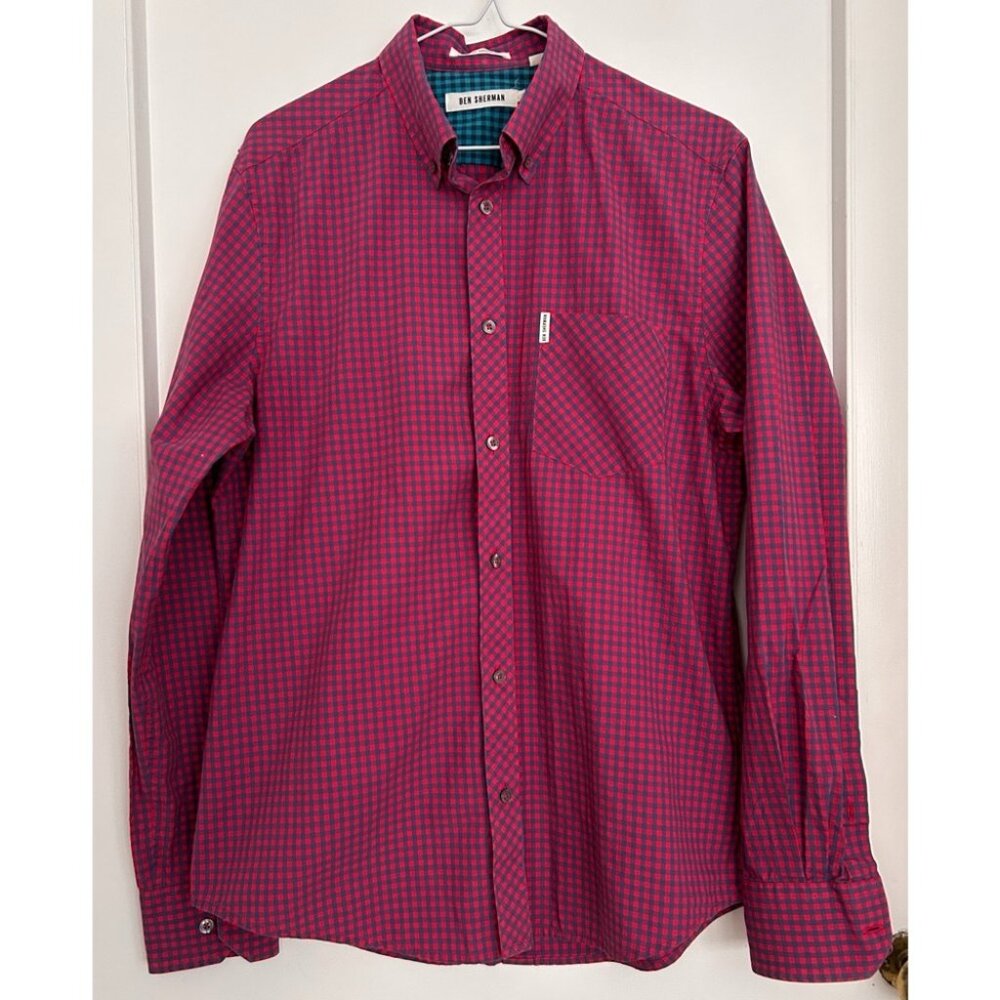 Ben Sherman ‘The Original Gingham Shirt’ in Red and Blue Checks Size M